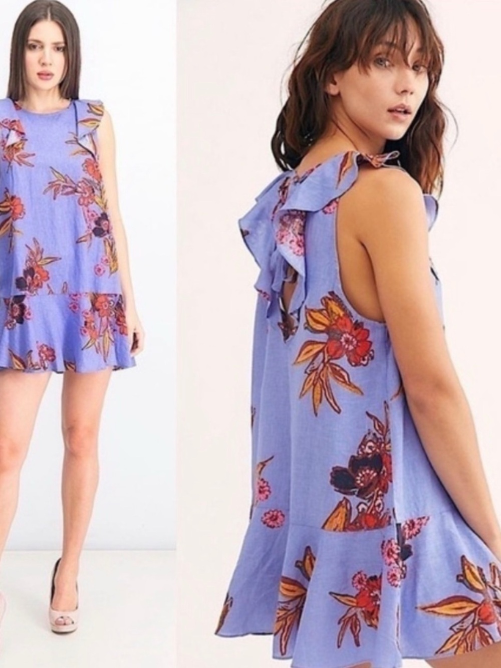 Free People Women's Summer in Tulum Tunic Top in Bluebell, Size S